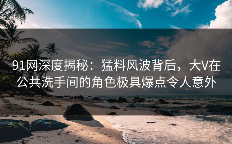 91网深度揭秘：猛料风波背后，大V在公共洗手间的角色极具爆点令人意外