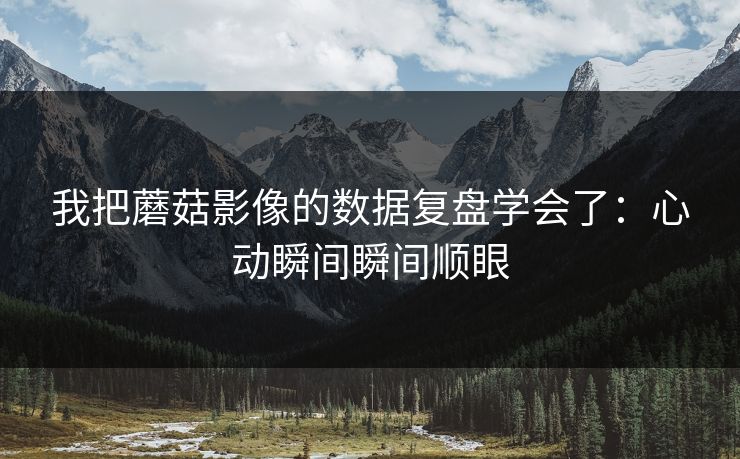 我把蘑菇影像的数据复盘学会了:心动瞬间瞬间顺眼 我把蘑菇影像的数据复盘学会了:心动瞬间瞬间顺眼